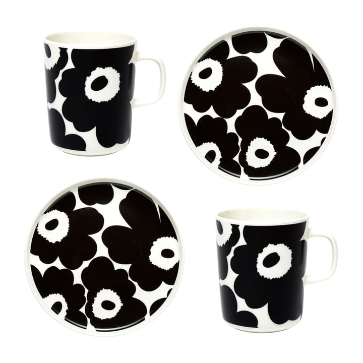 Unikko Frühstücksset - Weiß-schwarz - Marimekko