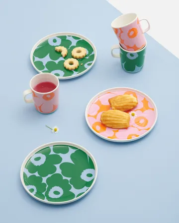 Unikko Frühstücksset - White-pink-orange, 4 delar - Marimekko