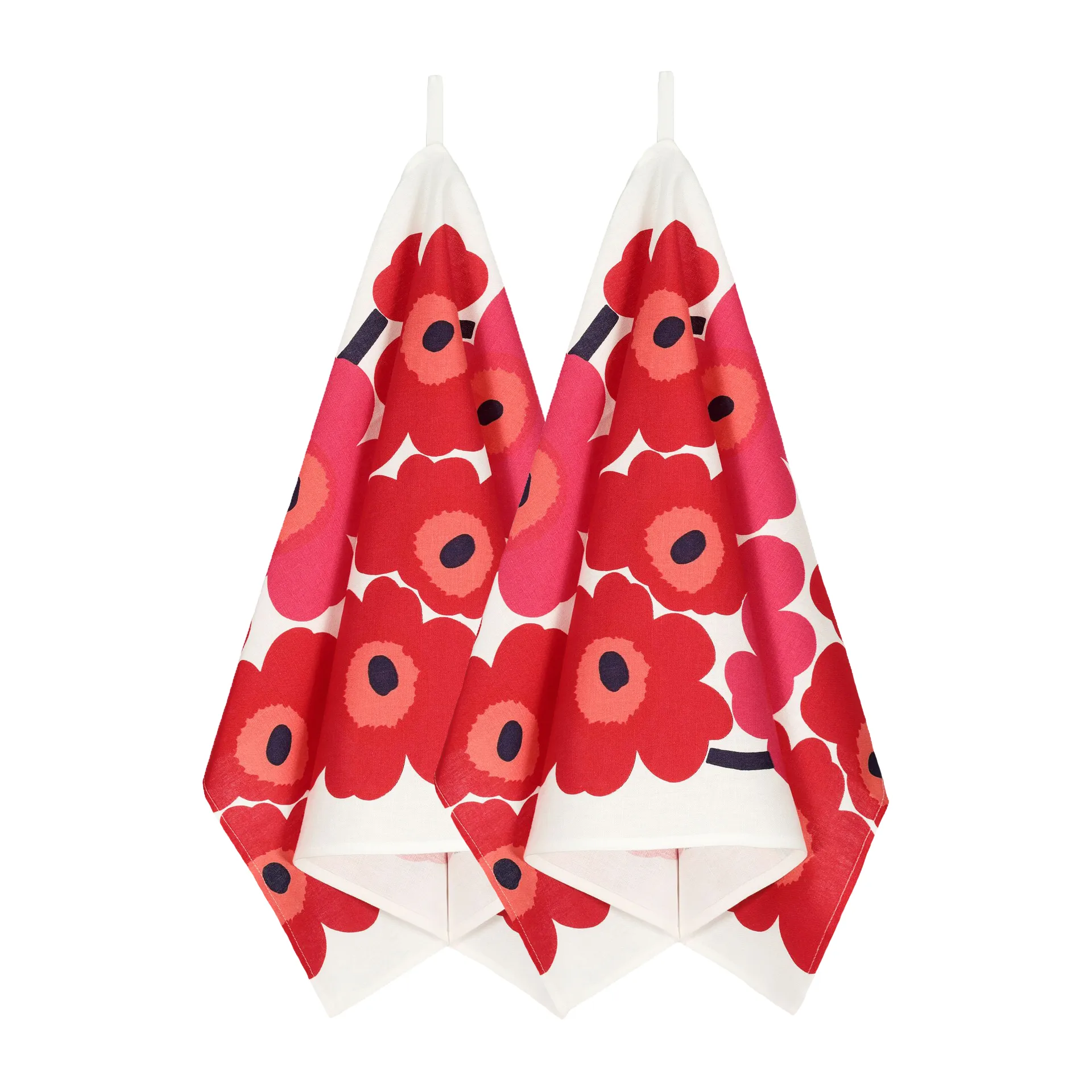 Unikko Geschirrtuch 2er Pack, Weiß rot Marimekko