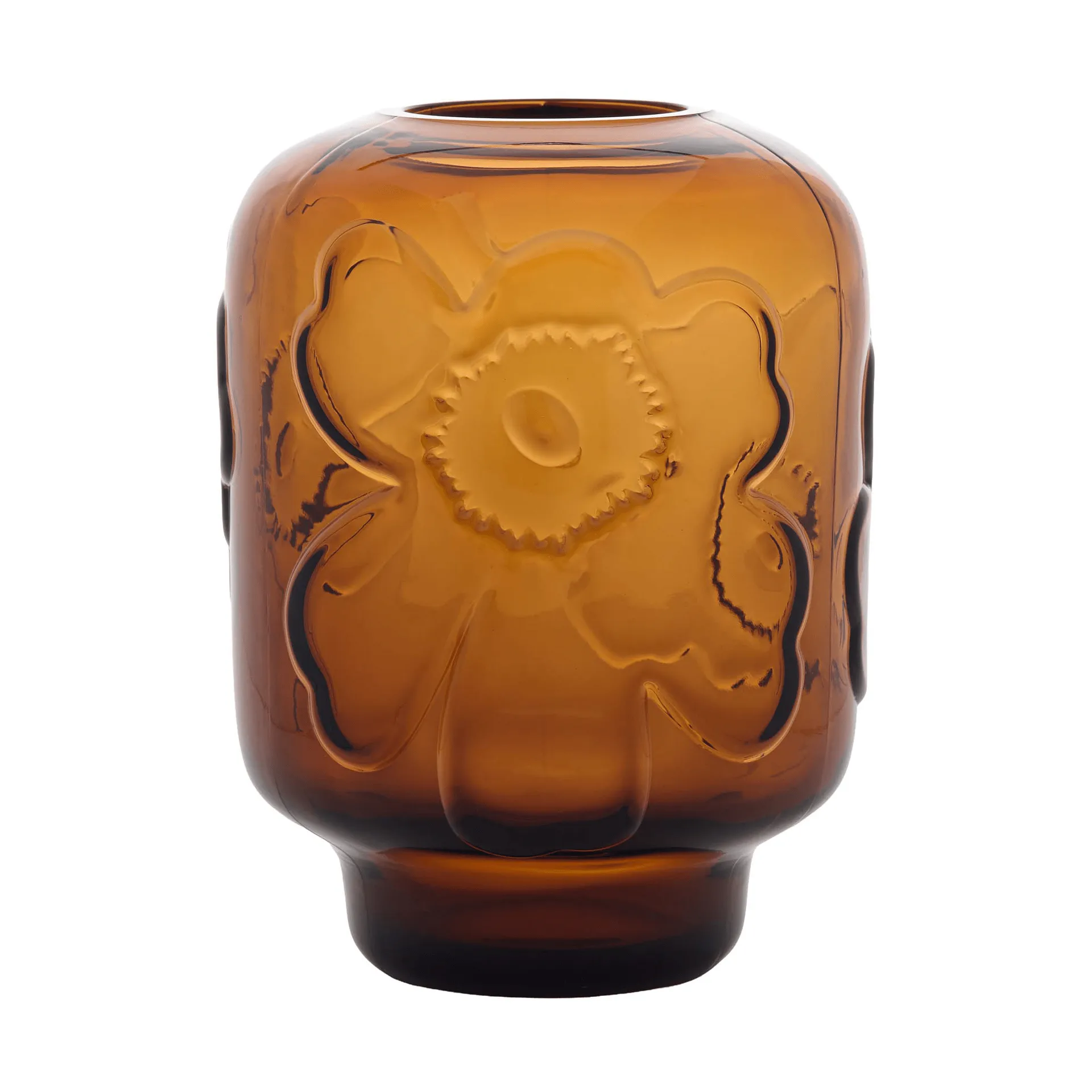 Unikko Glasvase, Cognac, 18 cm Marimekko