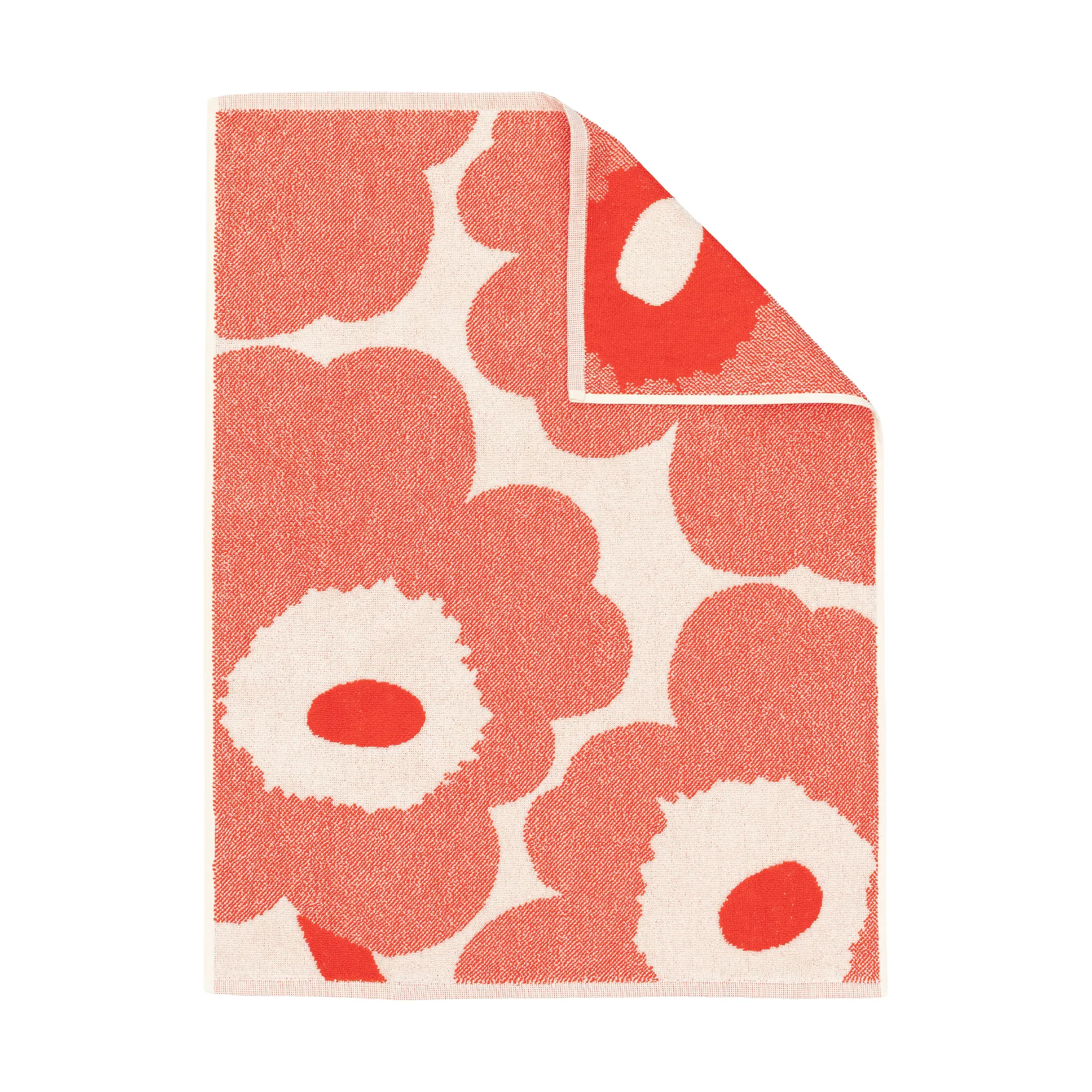 Unikko Handtuch 50x70cm, Off white-orange red Marimekko