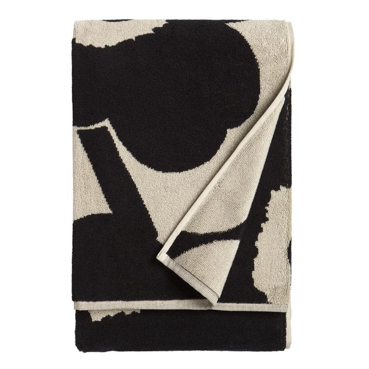 Unikko Handtuch schwarz-sand, Badetuch Marimekko