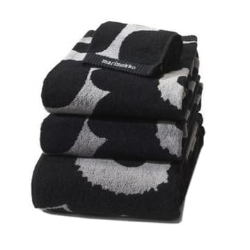 Unikko Handtuch schwarz-sand - Badetuch - Marimekko