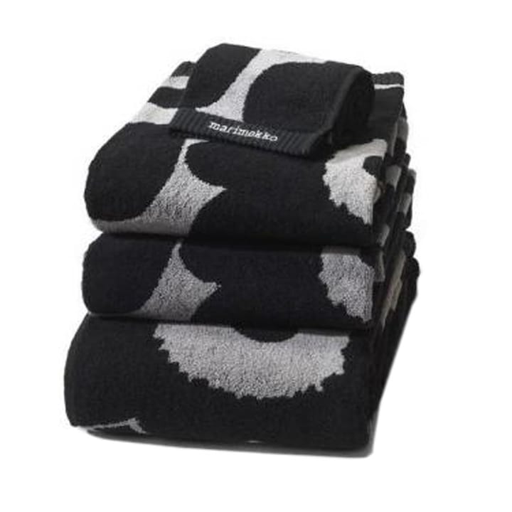 Unikko Handtuch schwarz-sand, Badetuch Marimekko