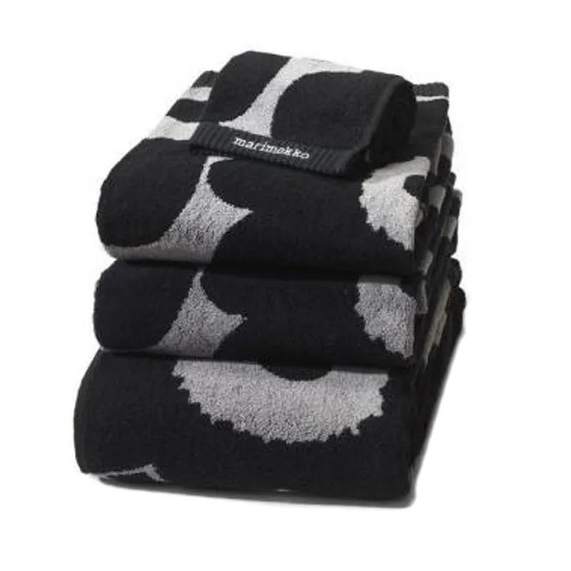 Unikko Handtuch schwarz-sand, Handtuch Marimekko