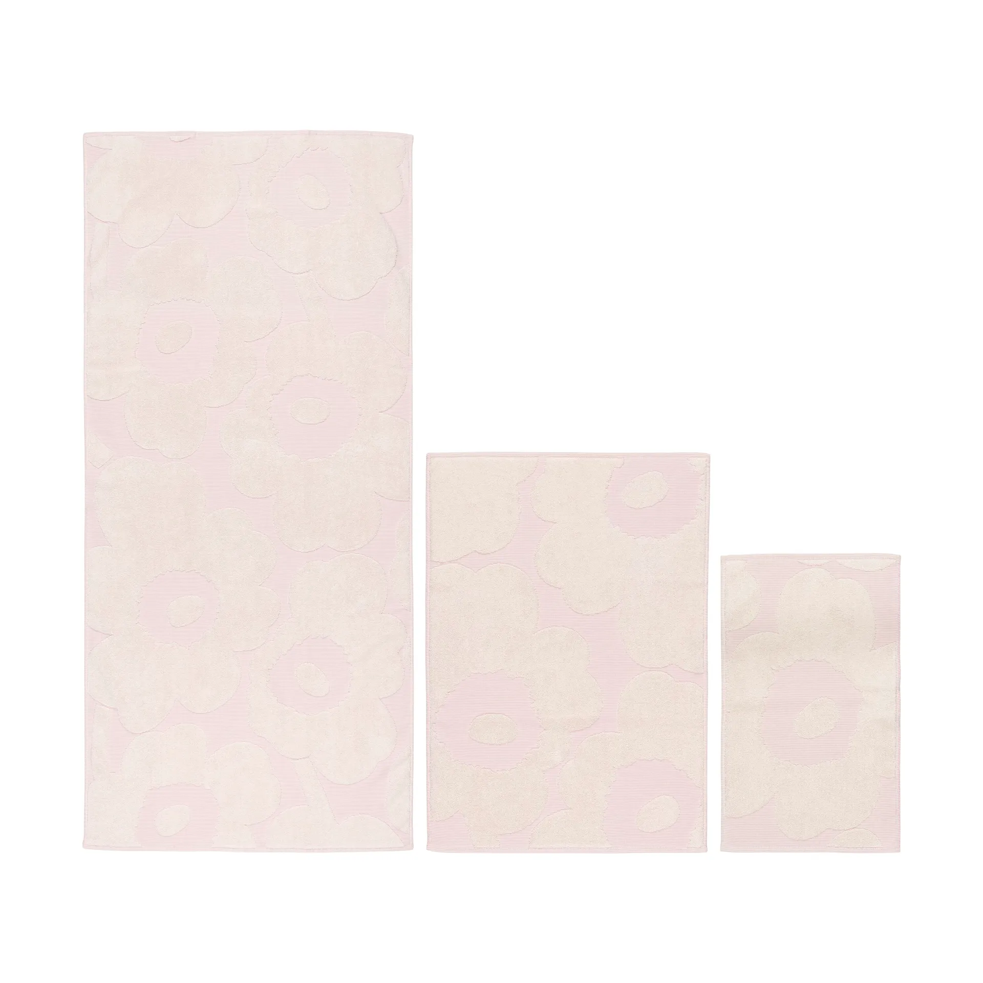 Unikko Handtuchset 3-teilig, White-light pink Marimekko