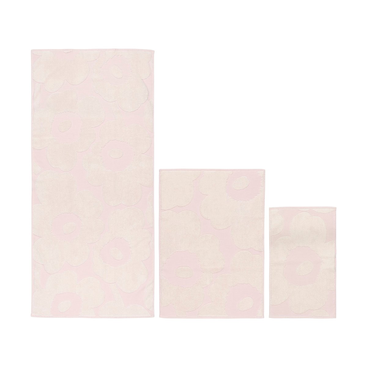 Marimekko Unikko Handtuchset 3-teilig White-light pink