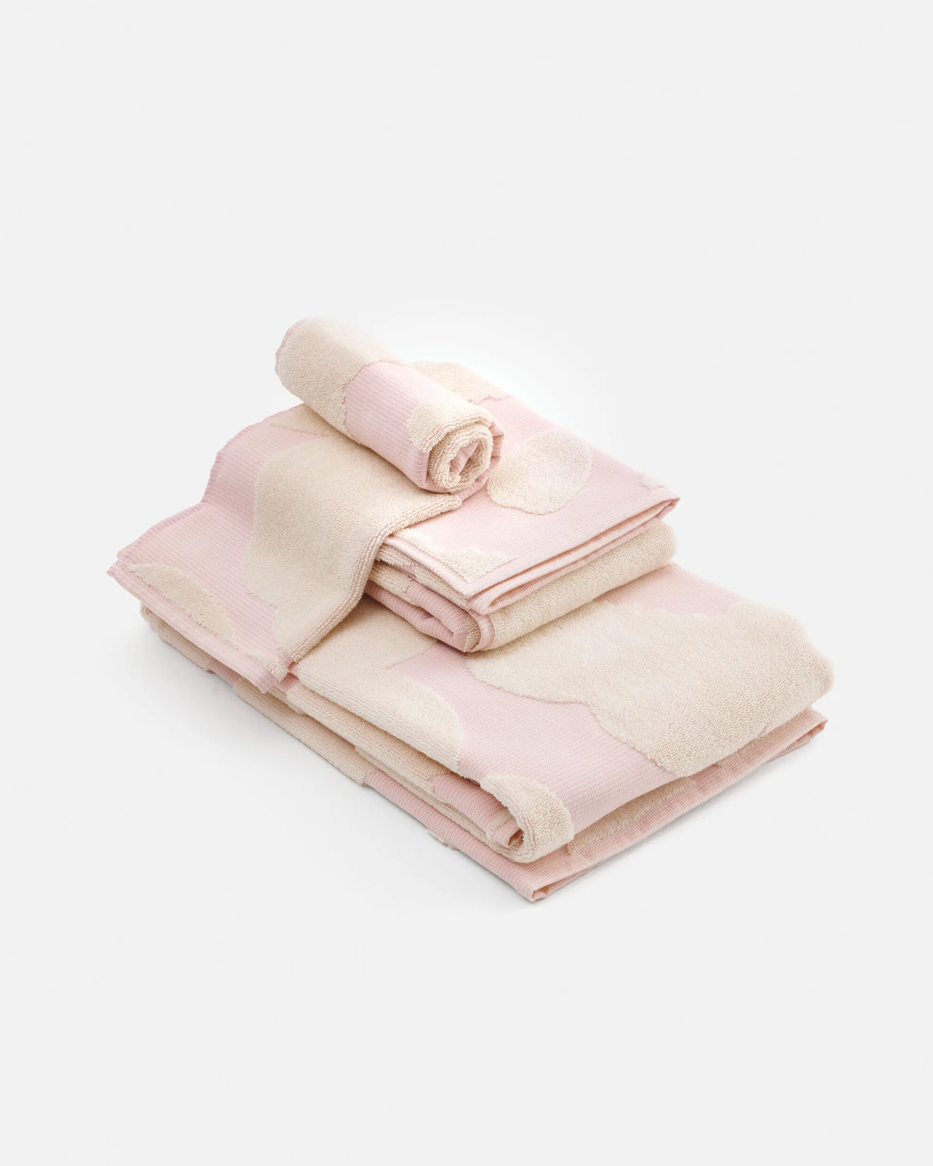 Unikko Handtuchset 3-teilig, White-light pink Marimekko