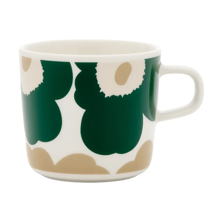 Unikko Kaffeetasse 20 cl - White-dark green-beige-light sand - Marimekko
