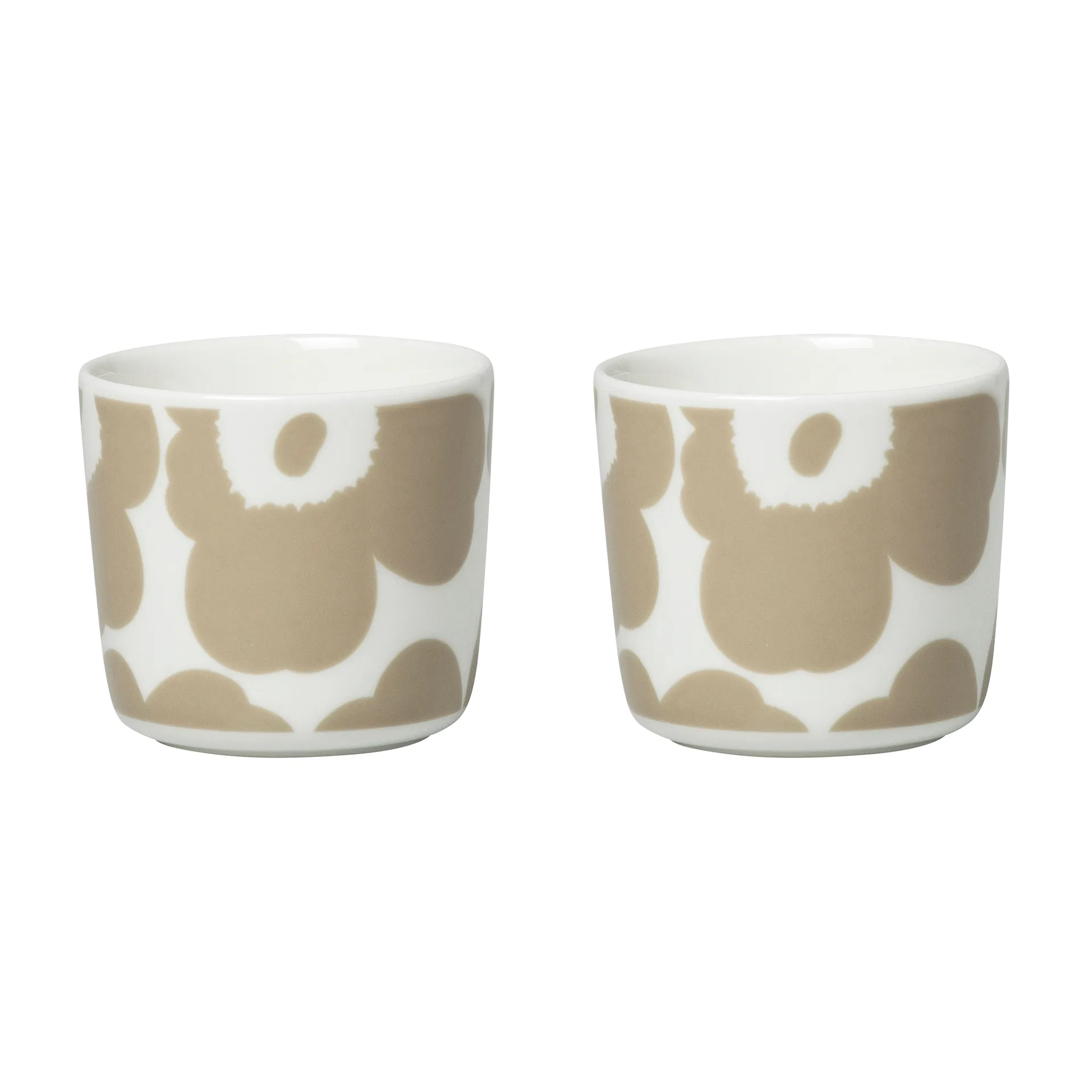 Unikko Kaffeetasse ohne Henkel 20cl 2er Pack, Weiß -beige Marimekko