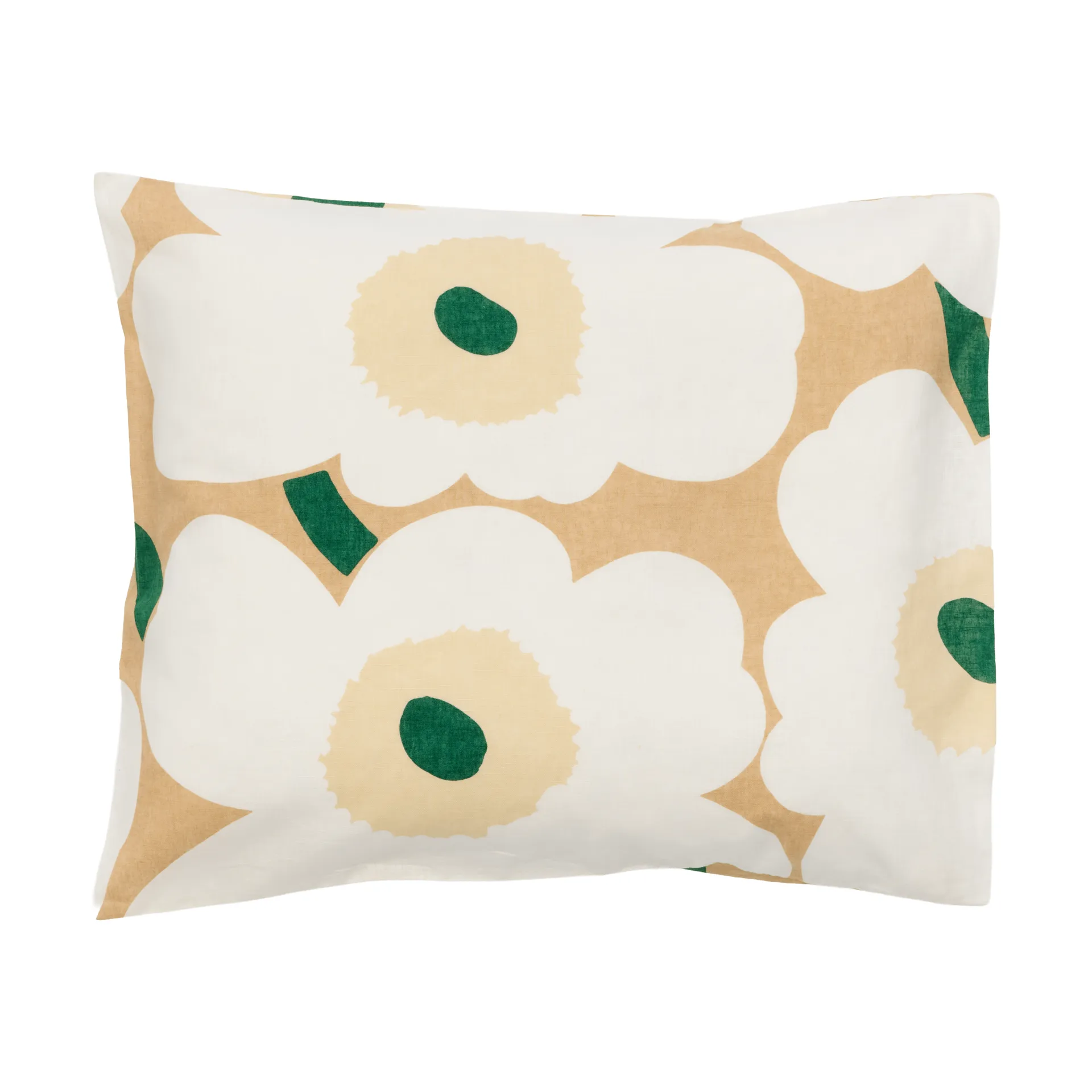 Unikko Kissenbezug 50 x 60cm, Sand-off white-hay-emerald Marimekko