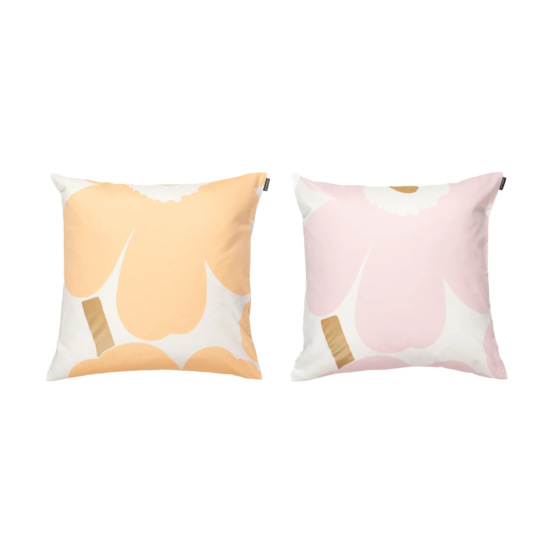 Unikko Kissenbezug 50x50 cm 2er-Pack, White-Light pink-apricot Marimekko