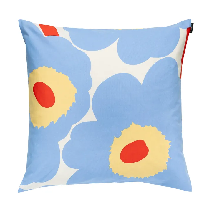 Unikko Kissenbezug 50x50 cm - White-light blue-orange red-melon - Marimekko