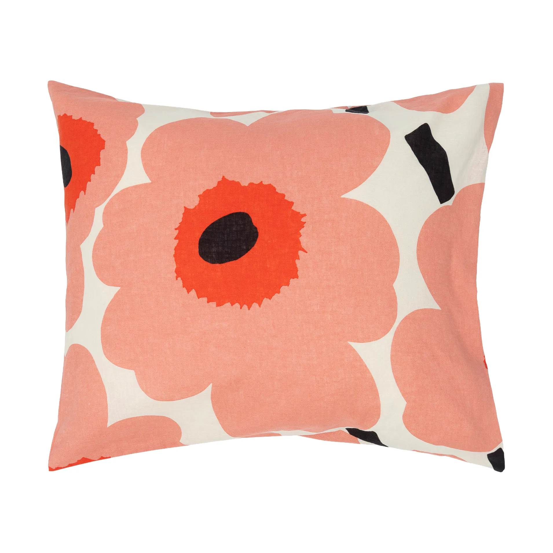 Unikko Kissenbezug 50x60cm, Off white-coral-orange red-charcoal Marimekko