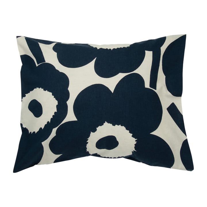 Unikko Kissenbezug Baumwoll-Leinen 50 x 60cm - Naturweiß-dunkelblau - Marimekko