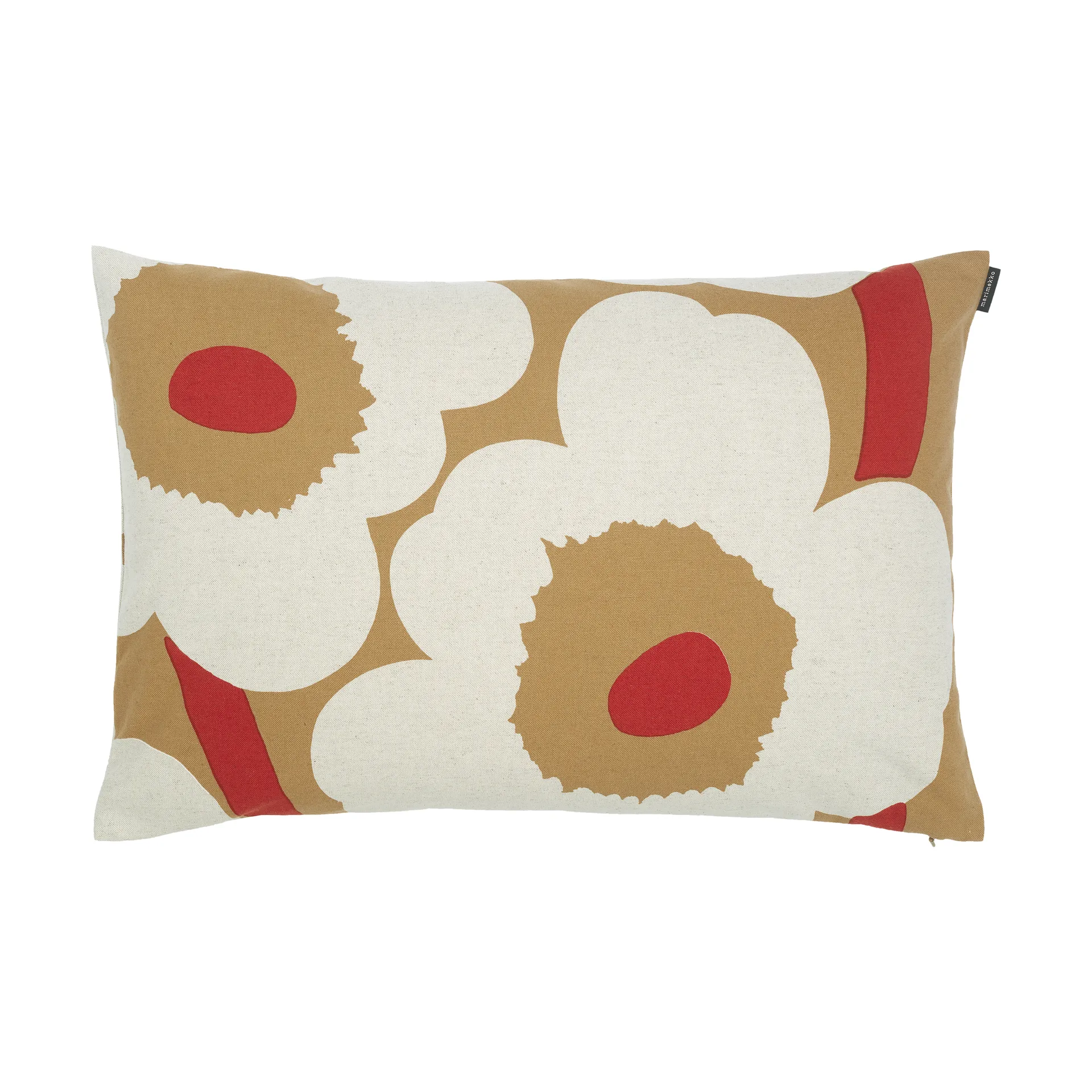 Unikko Kissenbezug Baumwolle-Leinen 40x60cm, Brown-linen-red Marimekko