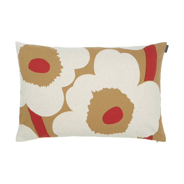 Unikko Kissenbezug Baumwolle-Leinen 40x60cm, Brown-linen-red Marimekko