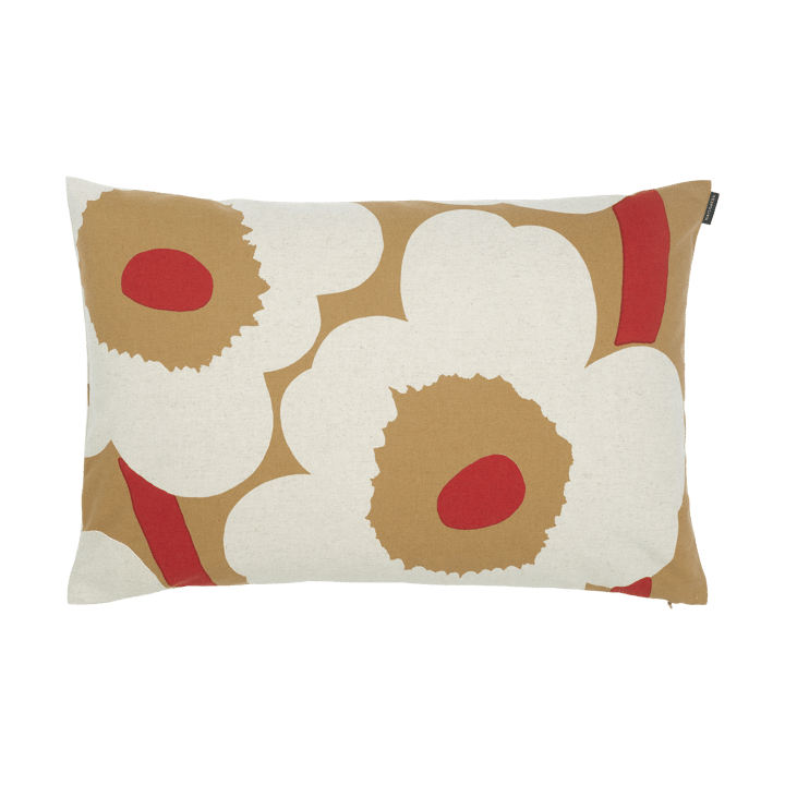 Unikko Kissenbezug Baumwolle-Leinen 40x60cm - Brown-linen-red - Marimekko