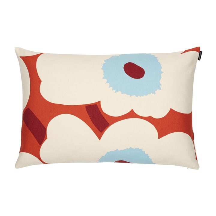 Unikko Kissenbezug Leinen-Baumwolle 40 x 60cm - Orange-off white-light blue - Marimekko