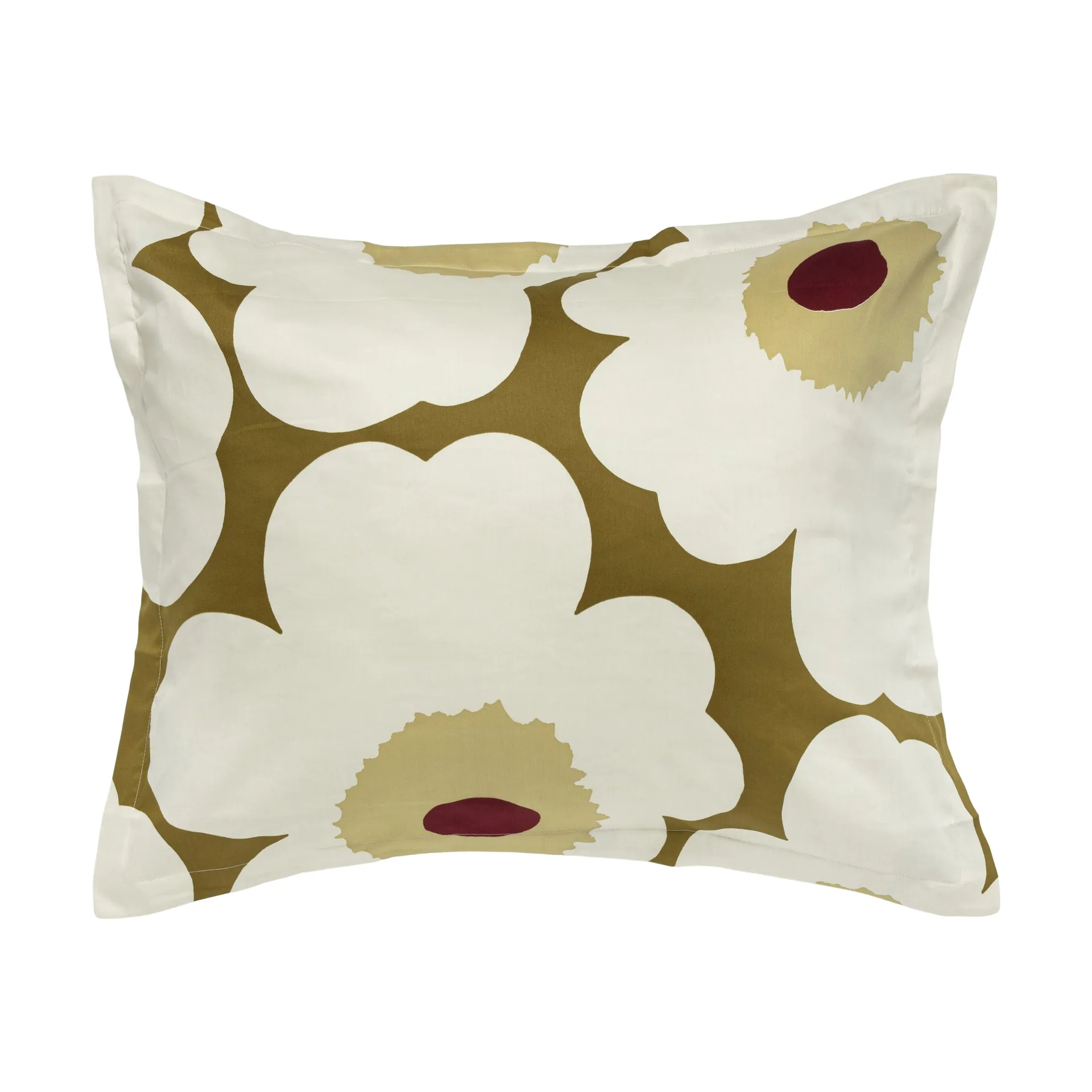 Unikko Kissenbezug Satin 50x60 cm, Green umber-cream Marimekko