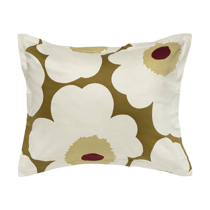 Unikko Kissenbezug Satin 50x60 cm - Green umber-cream - Marimekko