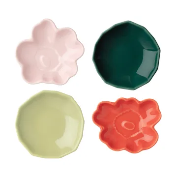 Unikko & kivet shape Teller 4-teilig - Pink-pear-red-dark green - Marimekko