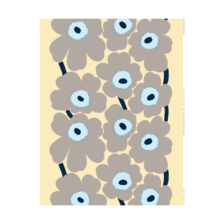 Unikko Leinenstoff - Sand-grey-pale blue - Marimekko