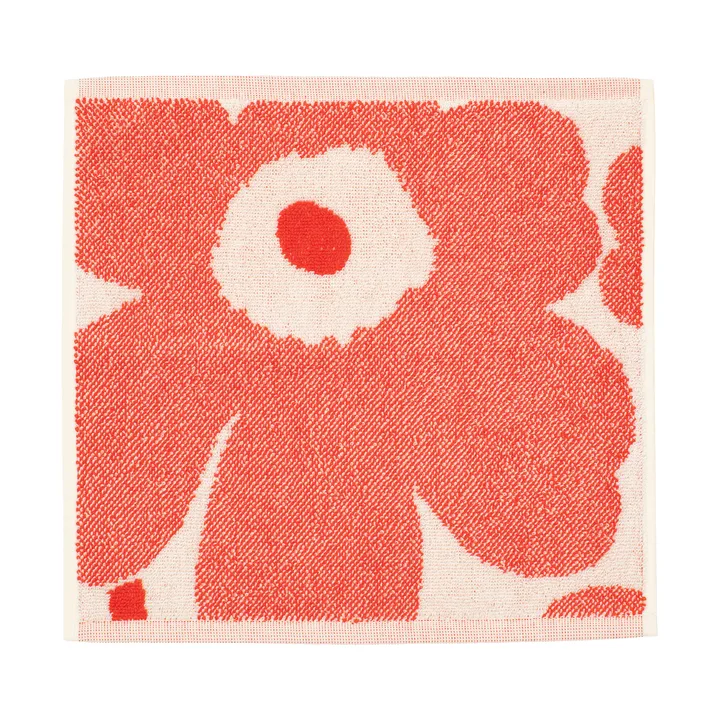 Unikko Mini-Handtuch 32x32 cm - Off white-orange red - Marimekko