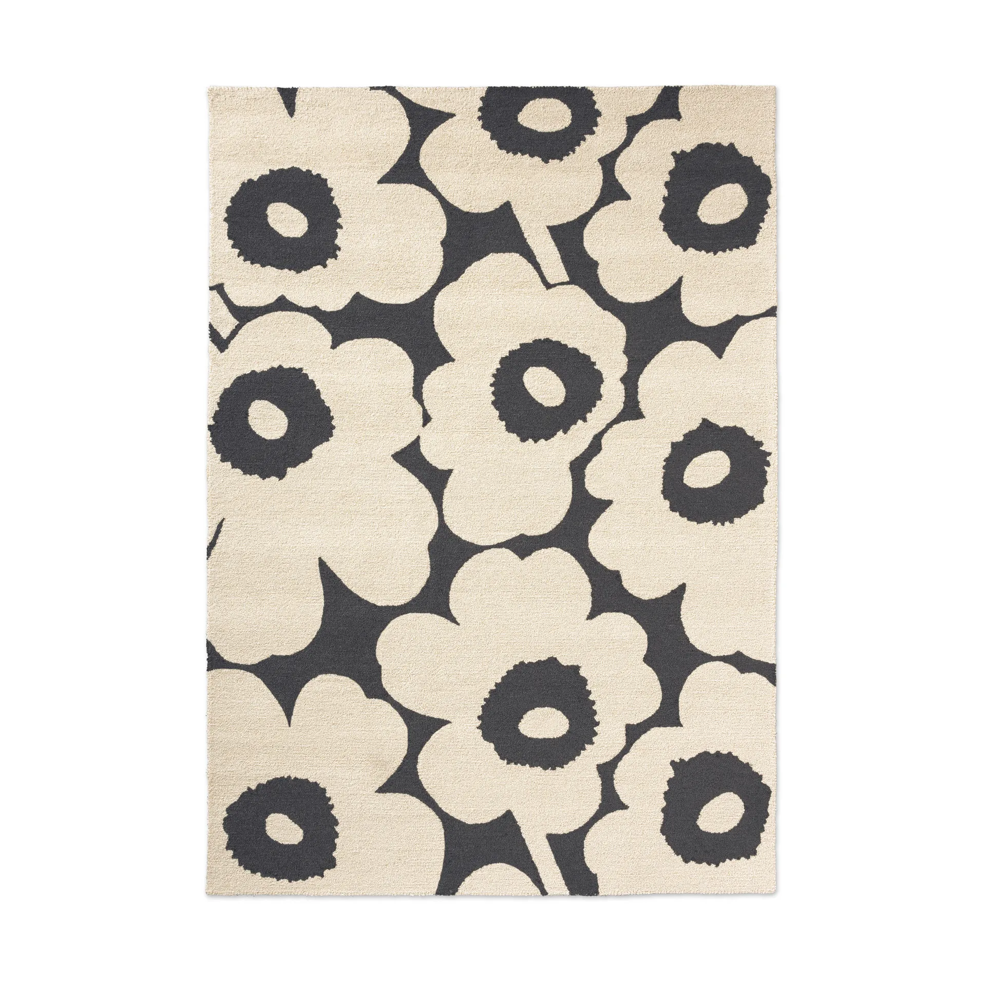 Unikko Outdoor-Teppich, Charcoal-white, 200x280 cm Marimekko