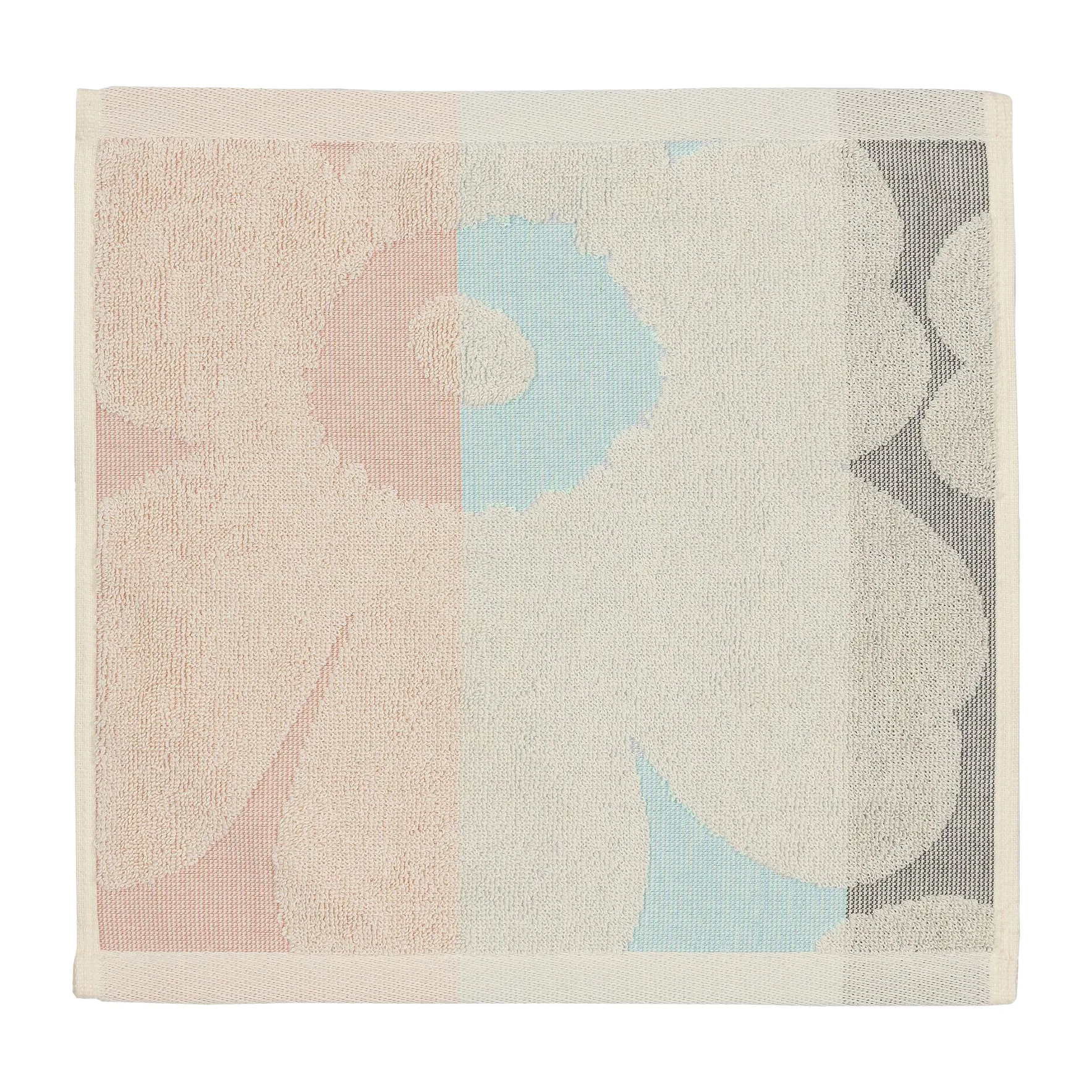Unikko Ralli Handtuch off white-peach-blue, 30 x 30cm Marimekko