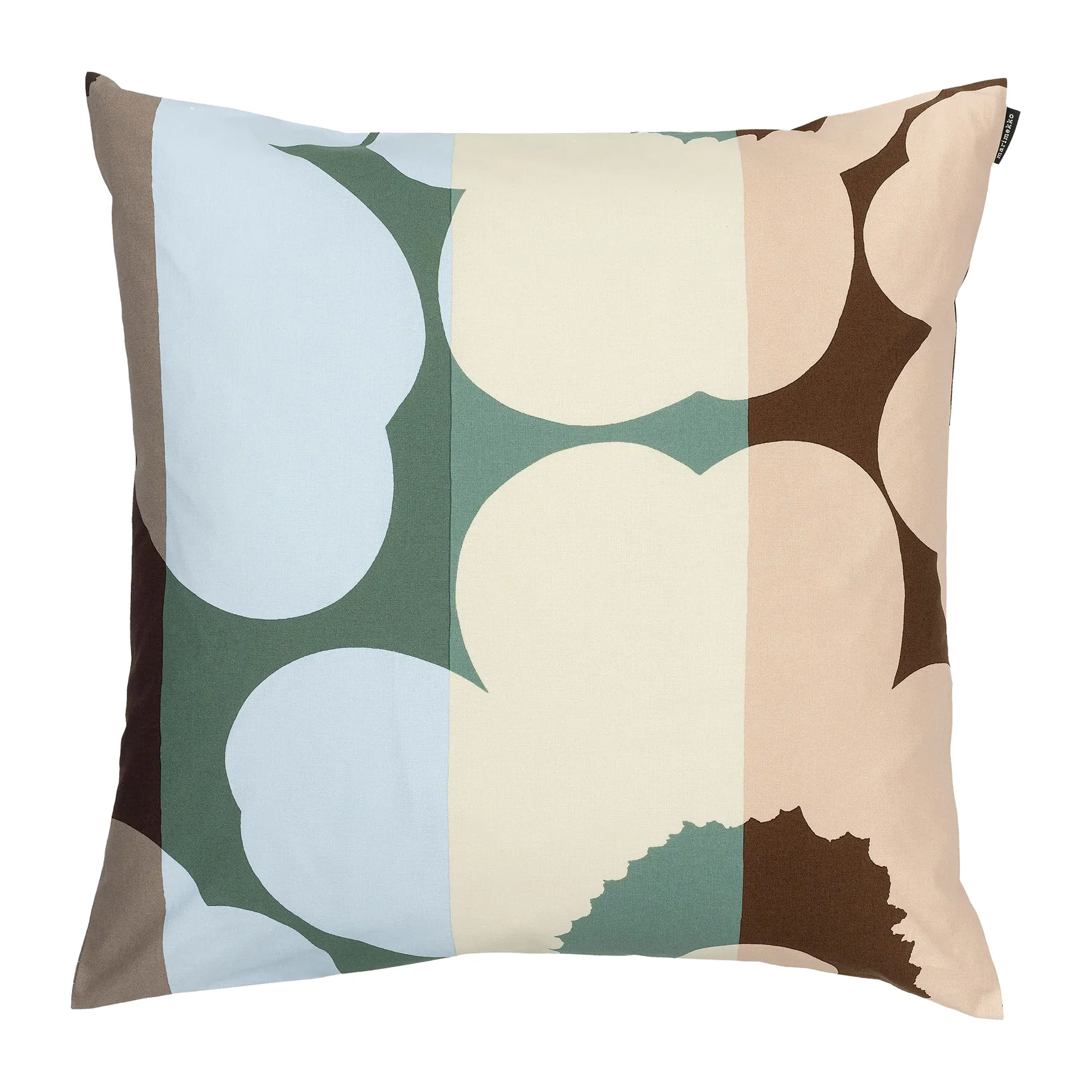 Unikko Ralli Kissenbezug 50 x 50cm, Brown-petrol-pink Marimekko