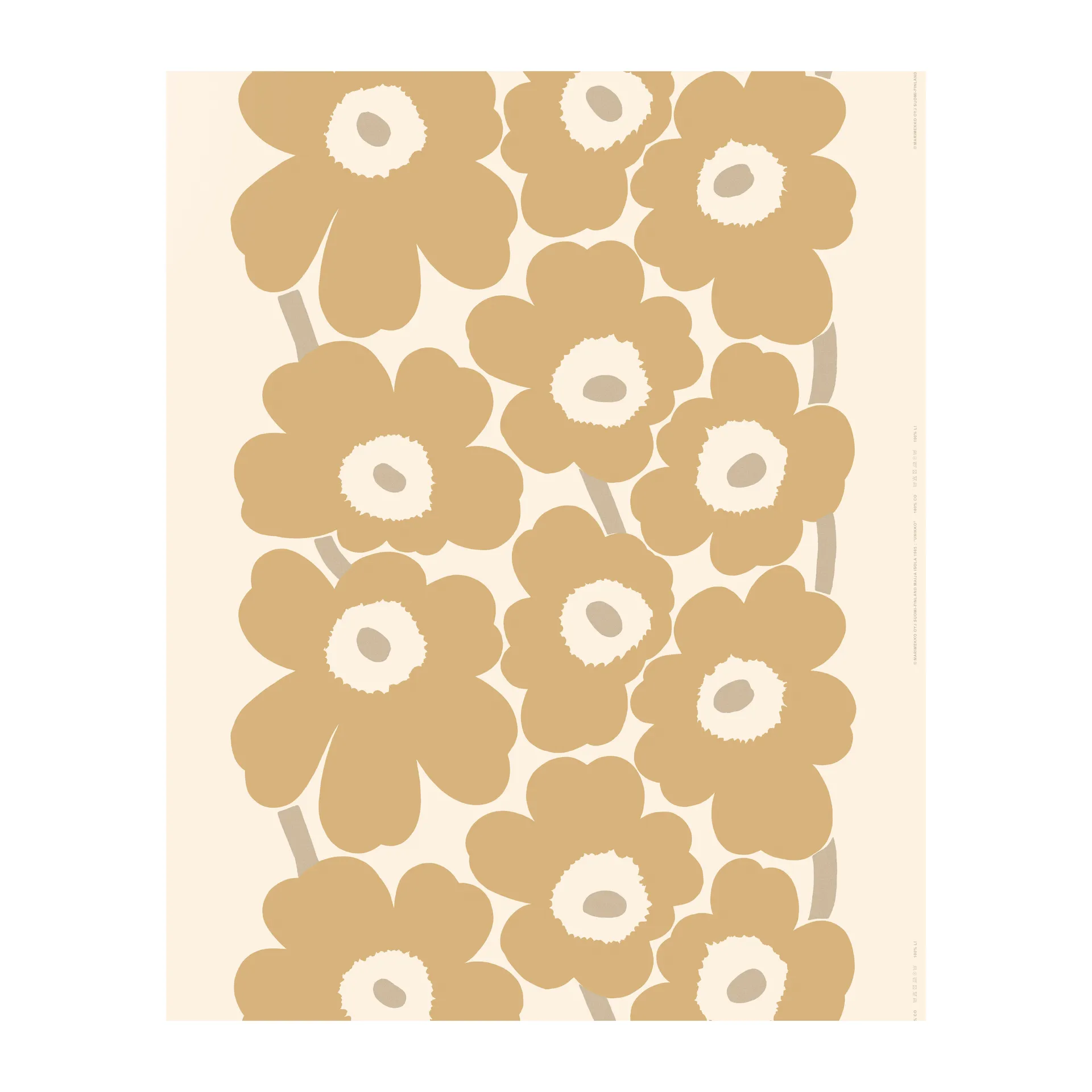 Unikko Satinstoff, Beige Marimekko