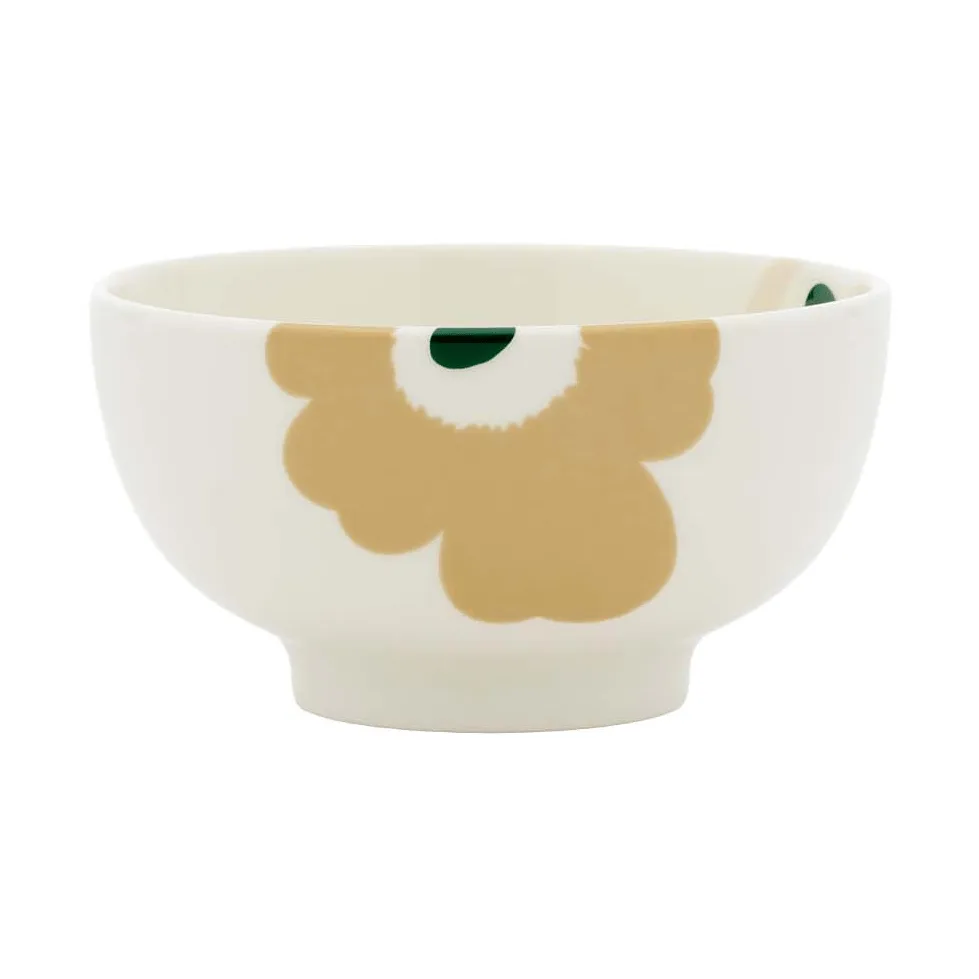 Unikko Schale 300 ml, Beige-Weiß-Hellbeige-Dunkelgrün Marimekko