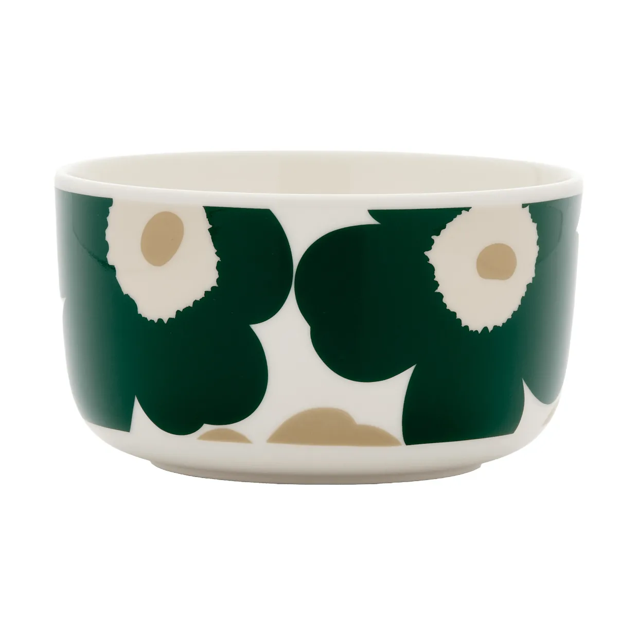 Unikko Schale 5dl, White-dark green-beige-light sand Marimekko