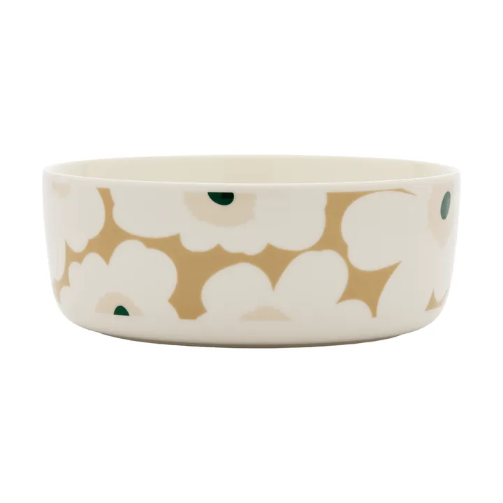 Unikko Schüssel 1,5 l - White-beige-light sand-dark green - Marimekko