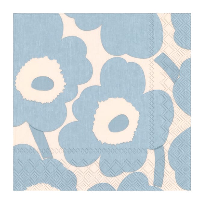 Unikko Serviette 33 x 33cm 20er Pack - Cream light blue - Marimekko