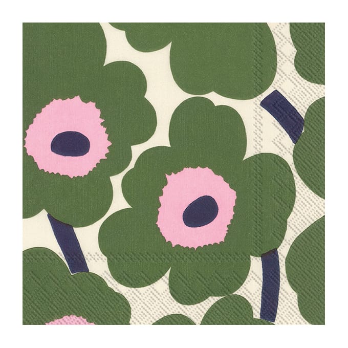 Unikko Serviette 33 x 33cm 20er Pack - Dunkelgrün - Marimekko