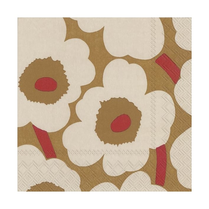 Unikko Serviette 33x33cm 20er Pack - Dark cream-red - Marimekko