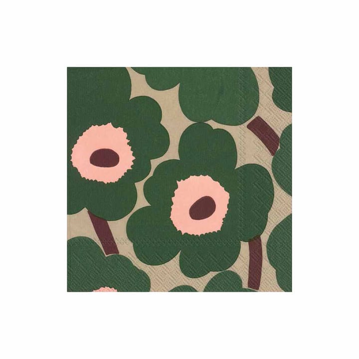 Unikko Serviette 33x33cm 20er Pack - Grün-rosa - Marimekko