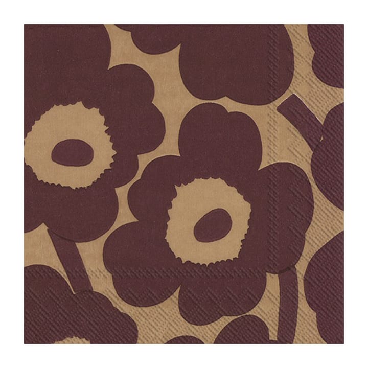 Unikko Serviette 33x33cm 20er Pack - Linen-bordeaux - Marimekko