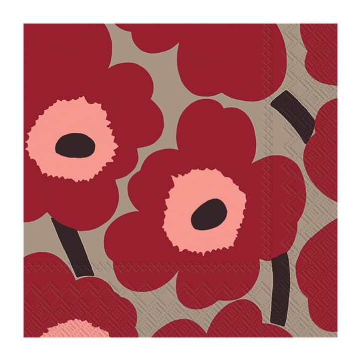 Unikko Serviette 33x33cm 20er Pack - Red-linen - Marimekko