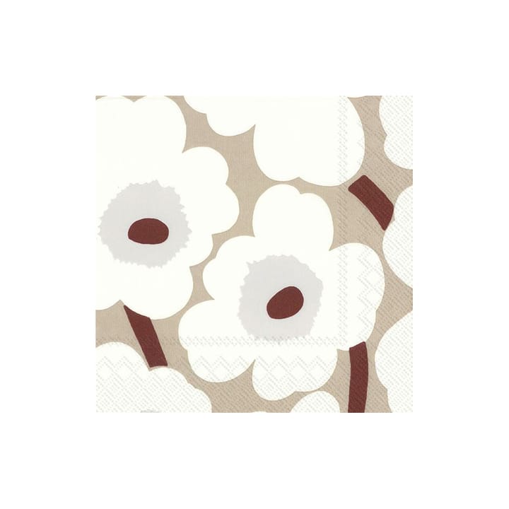 Unikko Serviette 33x33cm 20er Pack - Weiß-leinen - Marimekko