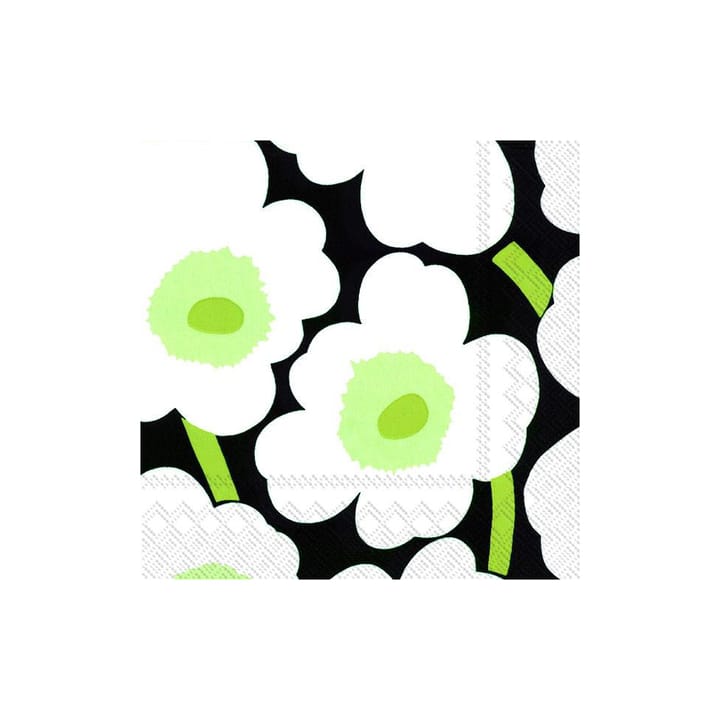 Unikko Serviette 33x33cm 20er Pack - Weiß-schwarz - Marimekko