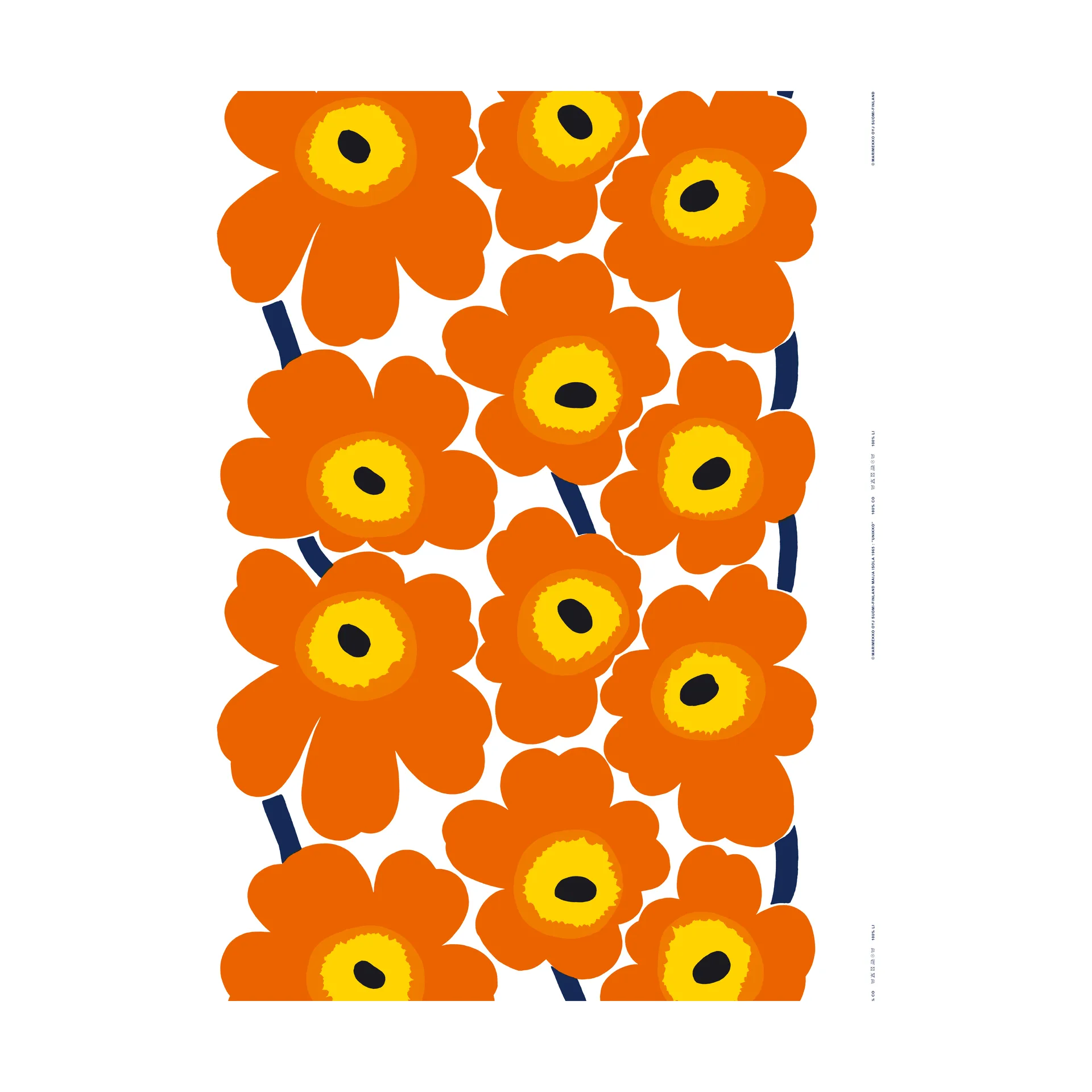 Unikko Stoff heavyweight Baumwolle, Orange Marimekko