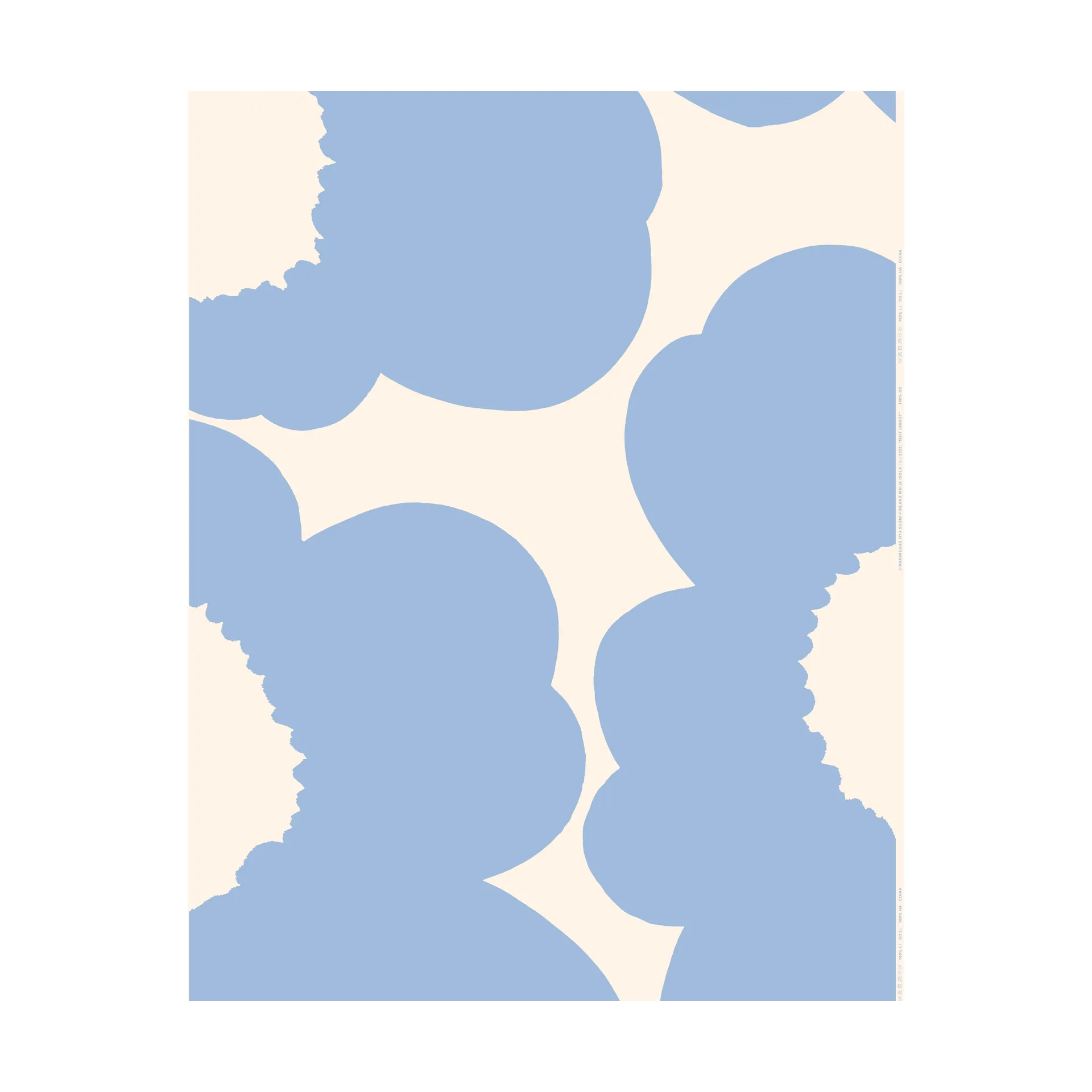 Unikko Stoff, Light blue-bomullssatin Marimekko
