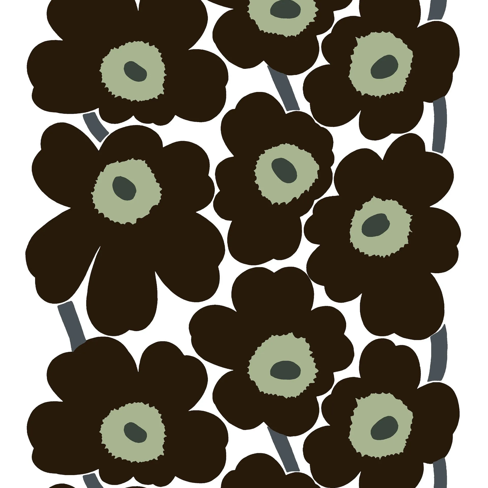Unikko Stoff, Schwarz Marimekko