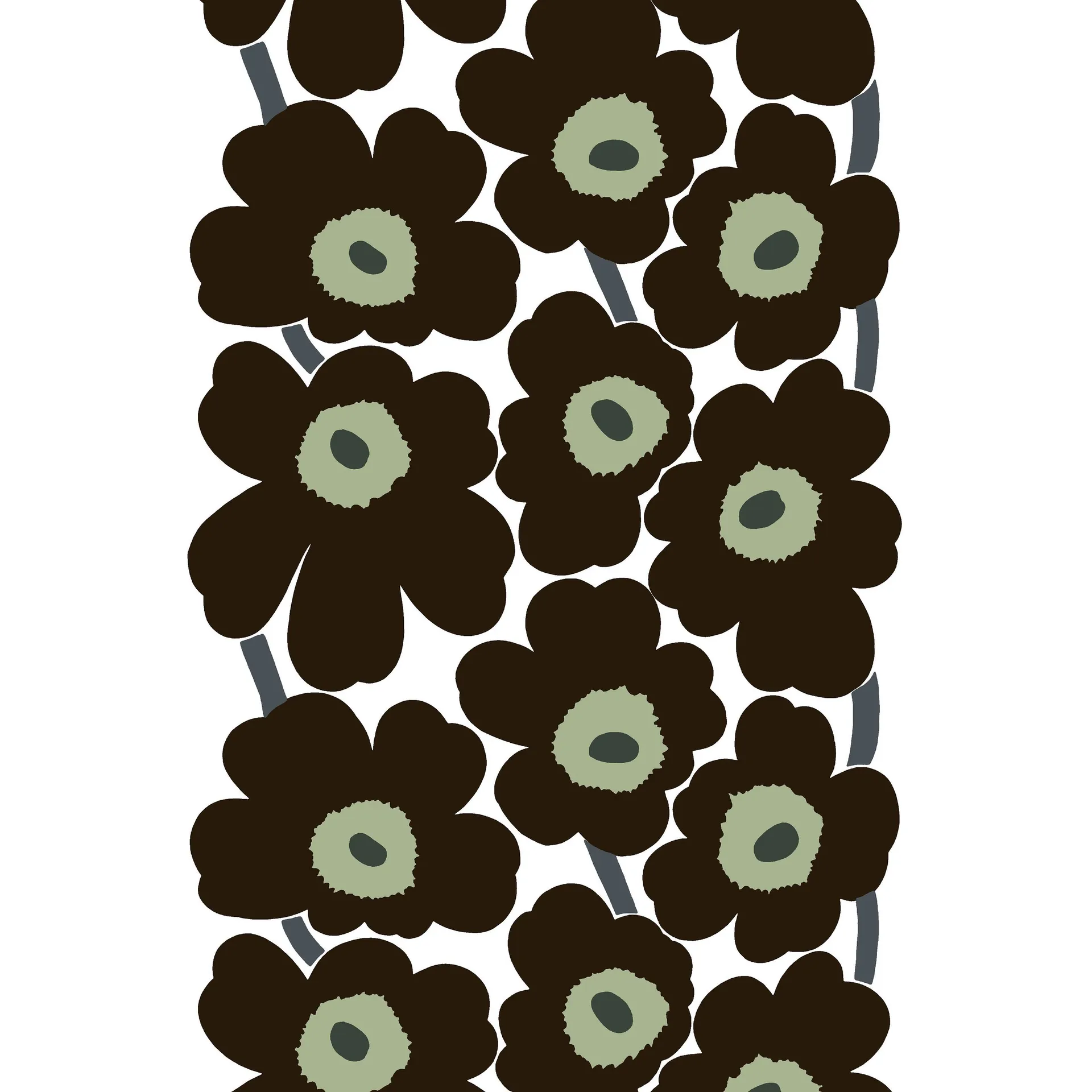 Unikko Stoff, Schwarz Marimekko