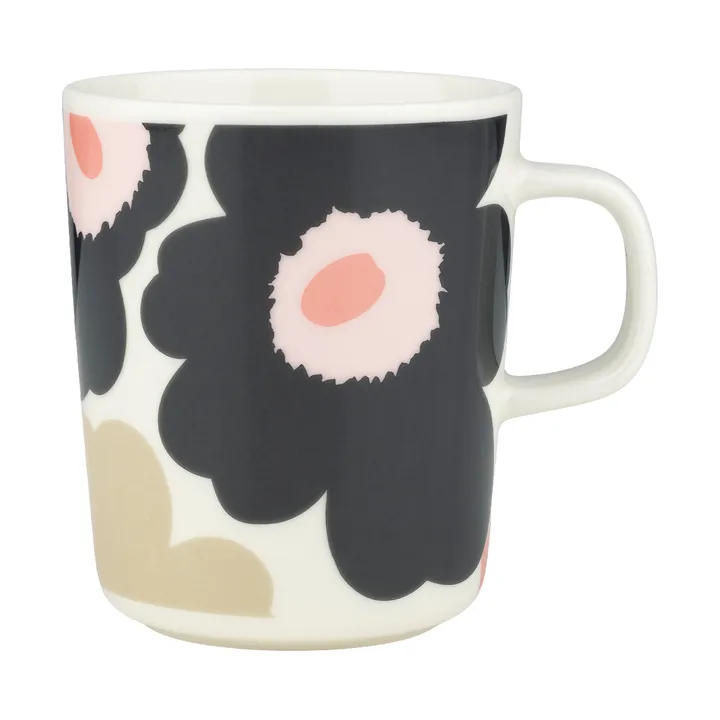 Unikko Tasse 25 cl - Off white-charcoal-sand-pink - Marimekko