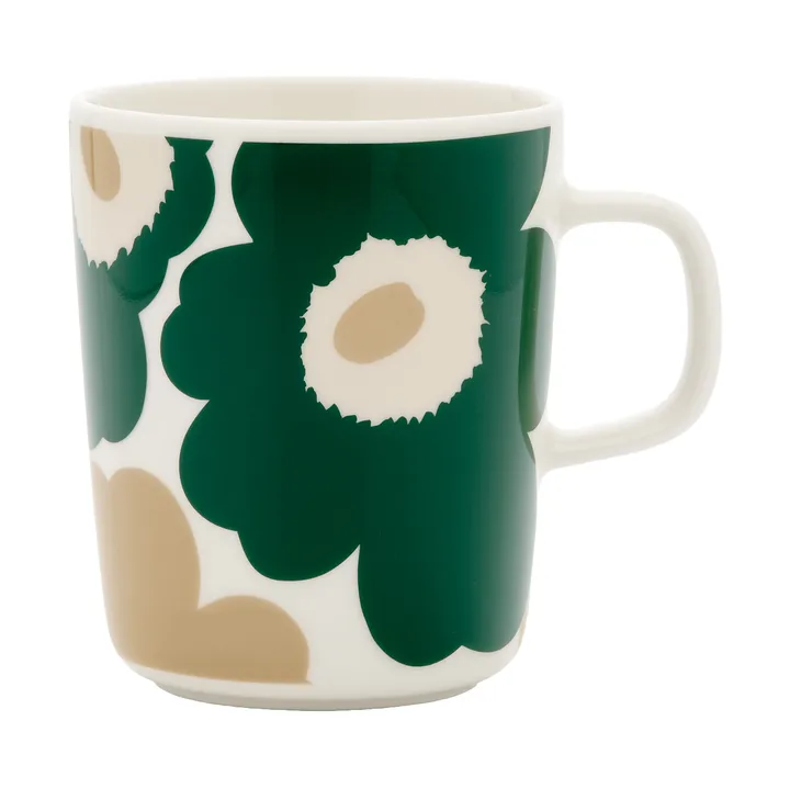 Unikko Tasse 25 cl - White-dark green-beige-light sand - Marimekko