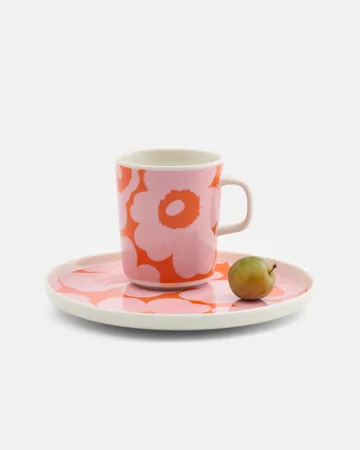 Unikko Tasse 25 cl - White-pink-orange - Marimekko